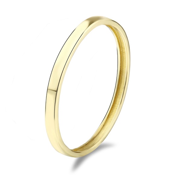 3mm Flat Wedding Band 14k Solid Gold, Wedding Plain Band for Men and Women - Picture 4 of 4